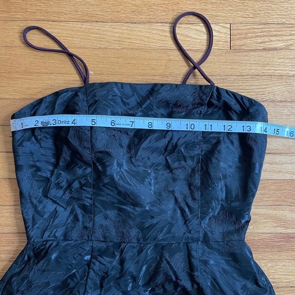 Vintage Women’s Black Floral Spaghetti Strap Acetate Sheath Midi Dress, Size 6 - Picture 9 of 9